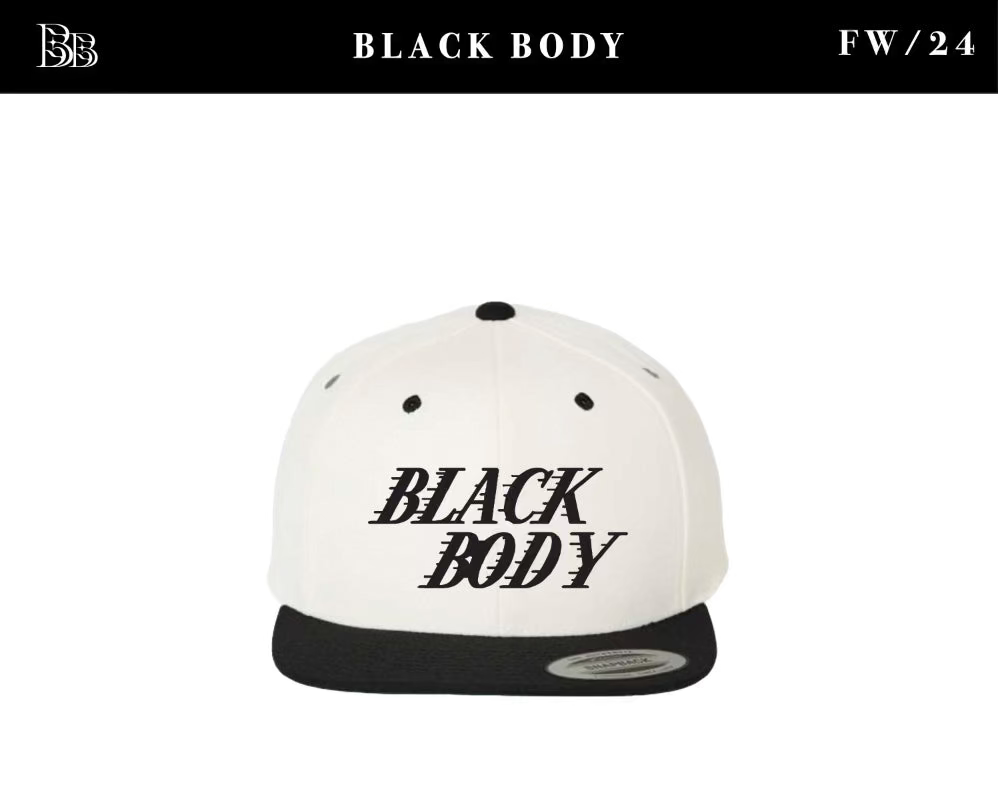 Black Body: Premium Cream and Black Baseball Style Hat