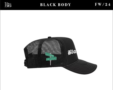Black Body: Premium Black Trucker Hat